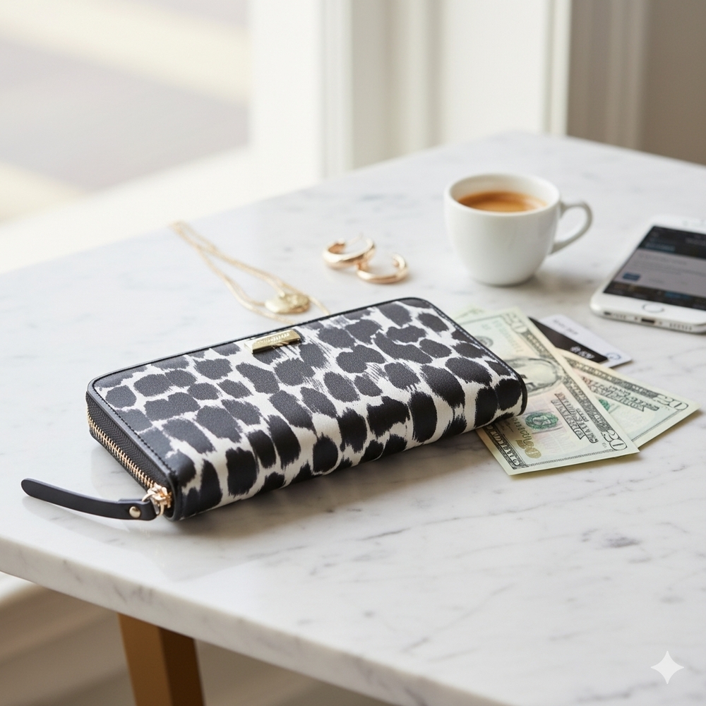 KATE SPADE NEW YORK Neda Lindenwood Leopard Wallet